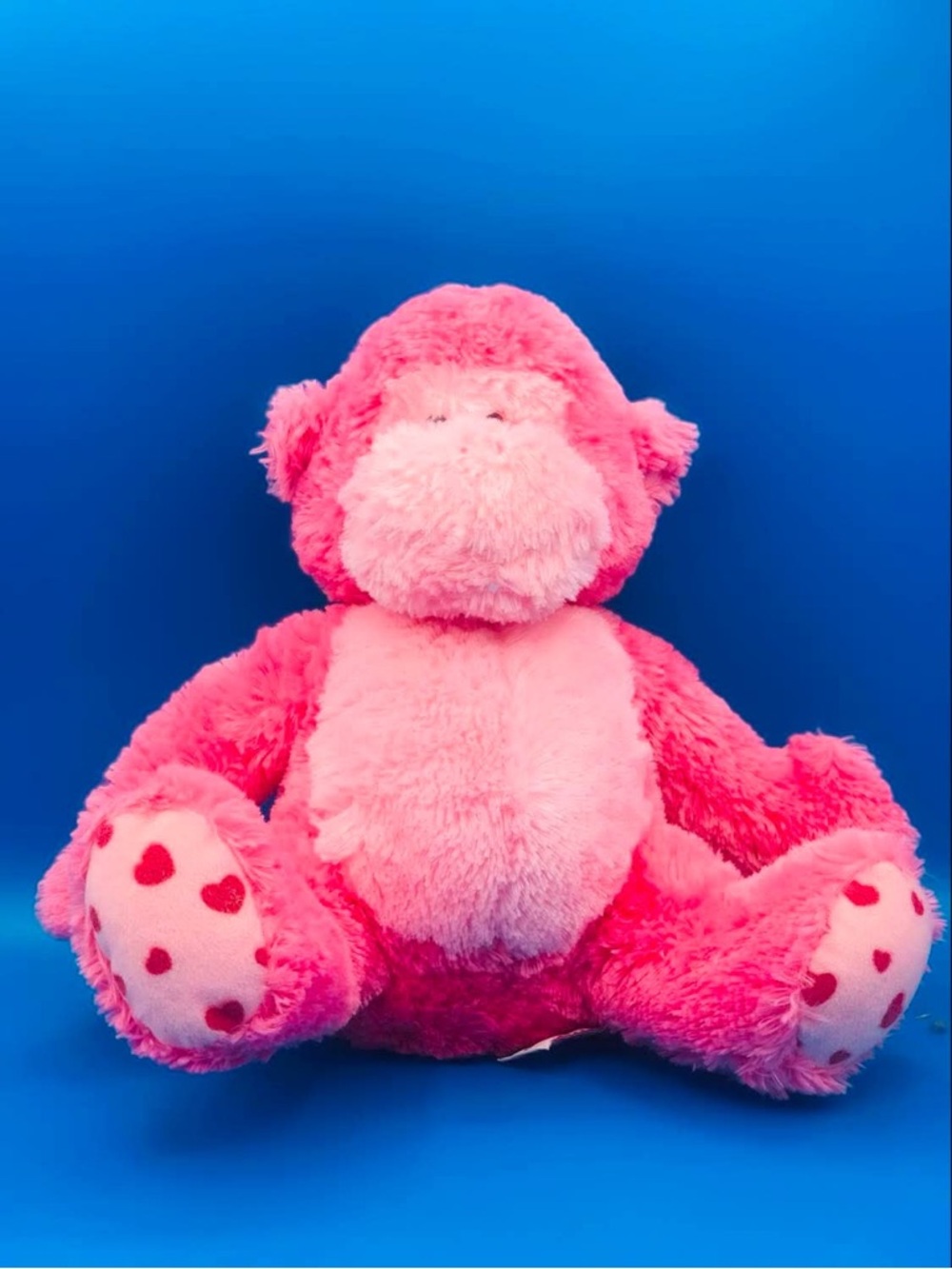 Russ Berrie Coby Pink Monkey Plush Heart Paws